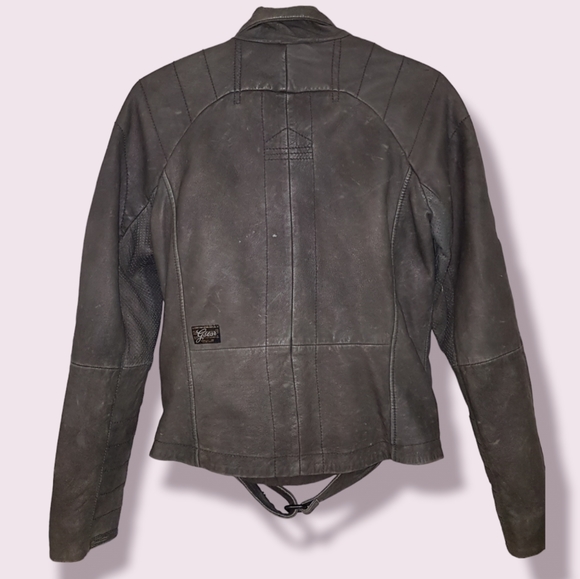 G-STAR RAW Lara Cropped Biker Jacket (Lambskin Leather) - Picture 2 of 10